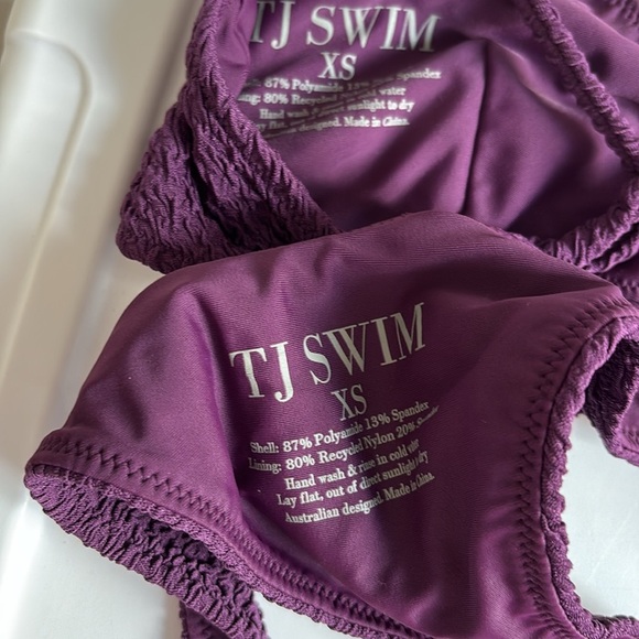 TJ Swim Purple Textured Bikini Set with High-Waisted Shorts size XS Only wore - Picture 6 of 8